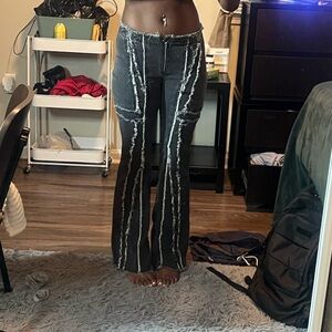 Stylish Black and White Women's Flared Pants
